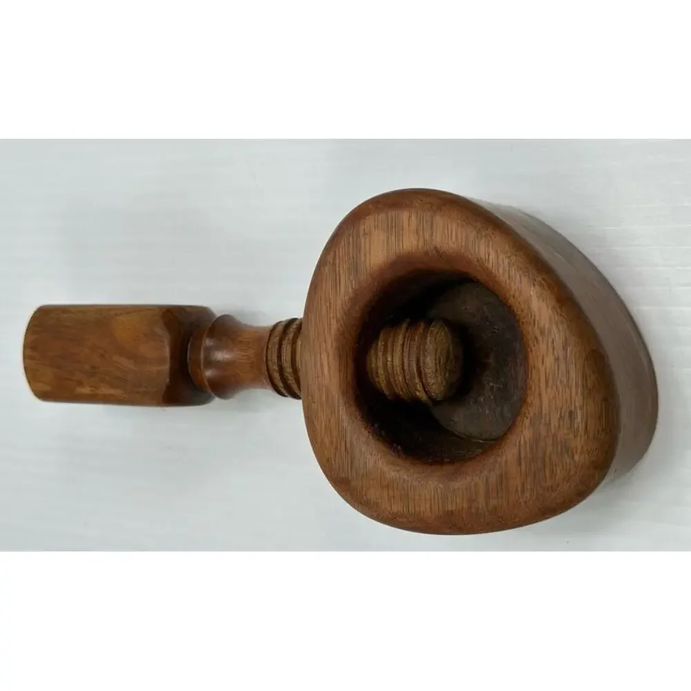 Vintage Teak Wood Nut Cracker‎ Screw Type Danish Mid Century Modern Barware